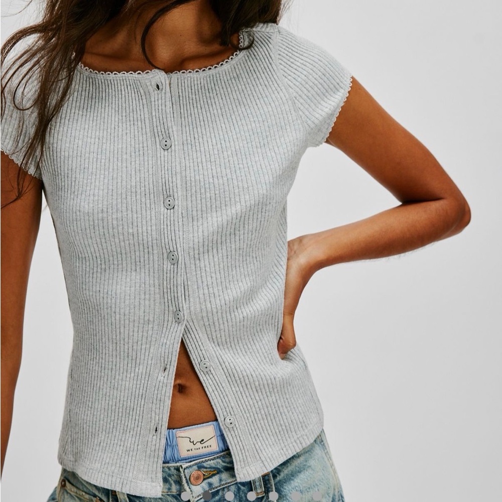 Free People Most Wanted Cardi Button Up Top